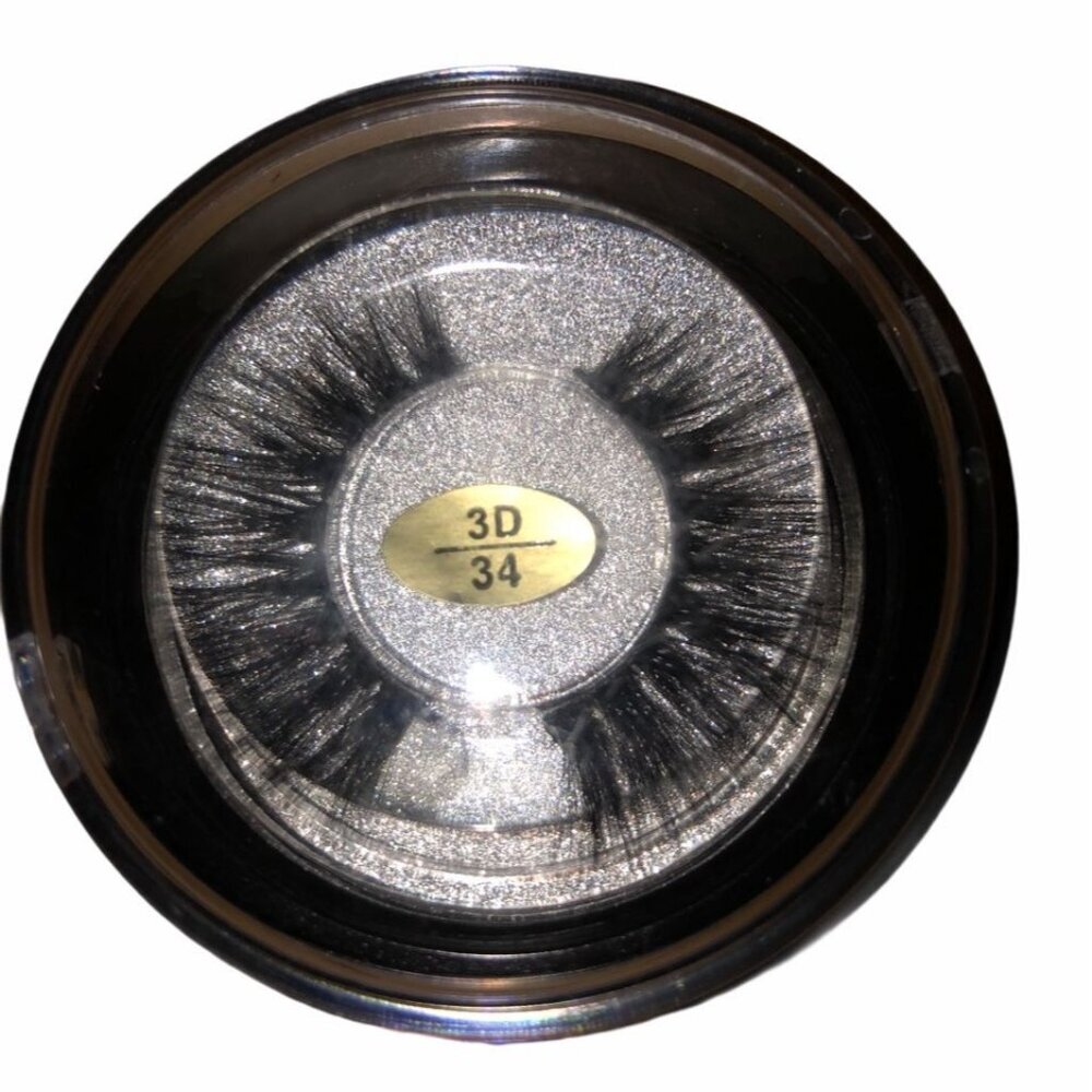 Handmade 3D Mink Lashes #34 Long Thick Eyelashes Extension 100%‎ Real Mink
